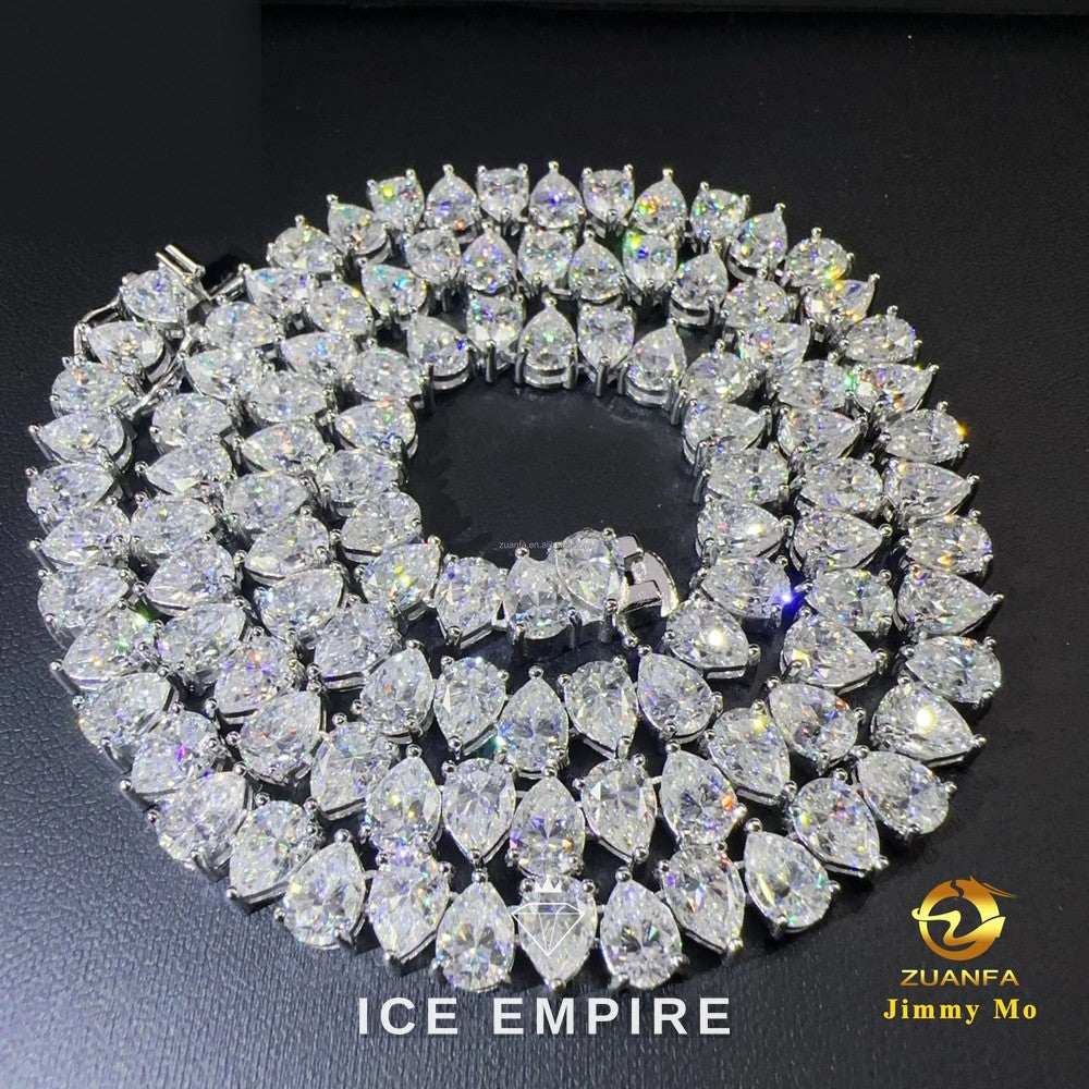 Iced Out Cluster Rose Gold Moissanite Cuban Chain