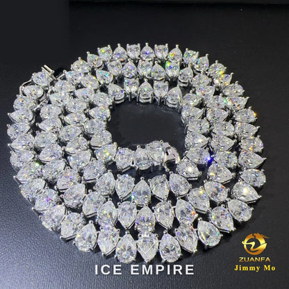Iced Out Cluster Rose Gold Moissanite Cuban Chain
