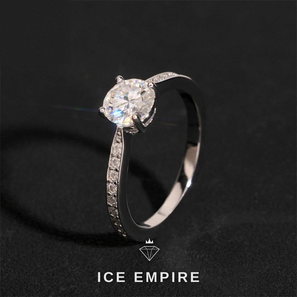 Iced Out Rose Gold Plated Moissanite Ring