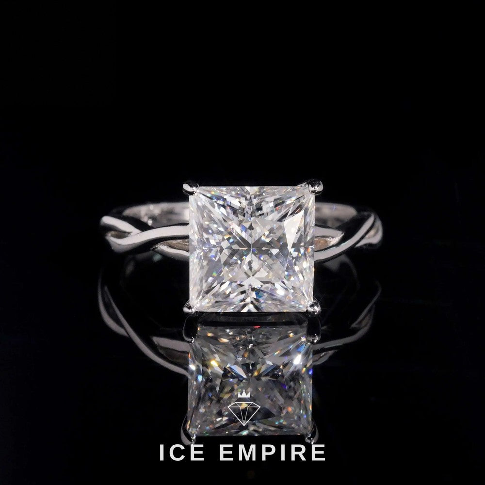 Iced Out 18K Gold Moissanite Wedding Band