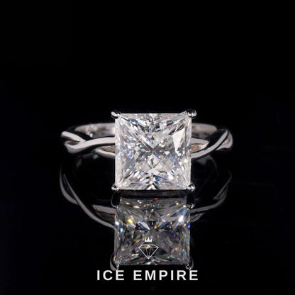 Iced Out 18K Gold Moissanite Wedding Band