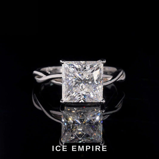 Iced Out 18K Gold Moissanite Wedding Band