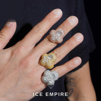 Iced Out Baguette Gold Plated Moissanite Ring