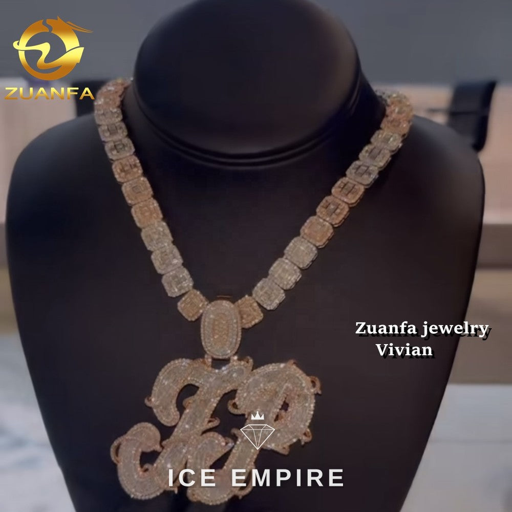 Iced Out Rose Gold Plated Moissanite Pendant