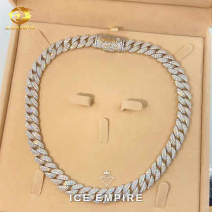 Iced Out Rose Gold Plated Moissanite Cuban Chain