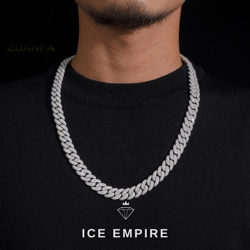 Iced Out Rose Gold Plated Moissanite Cuban Chain