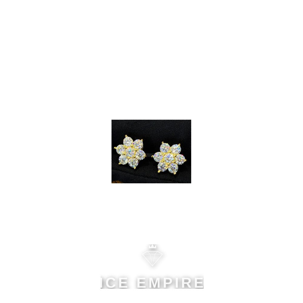 Iced Out 925 Silver Moissanite Stud Earrings