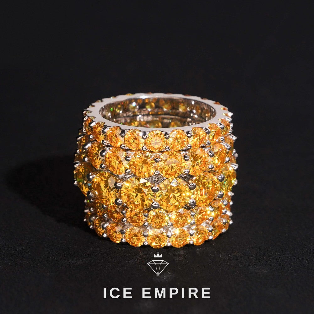 Iced Out 925 Silver Moissanite Ring