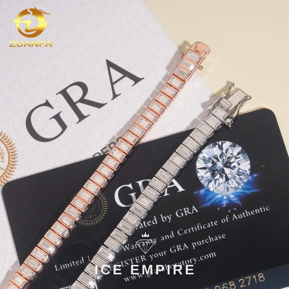 Iced Out 925 Silver Moissanite Tennis Bracelet