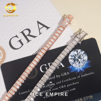 Iced Out 925 Silver Moissanite Tennis Bracelet