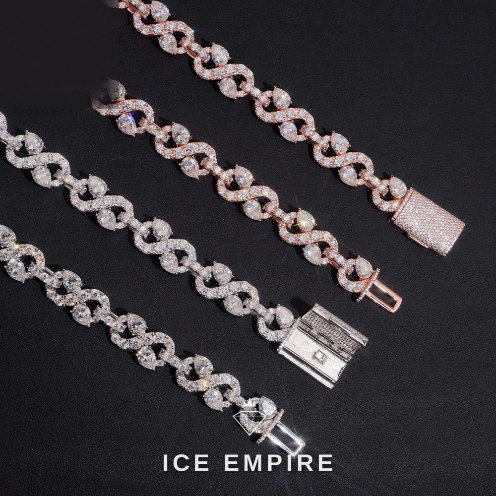 Iced Out Rose Gold Plated Moissanite Cuban Chain