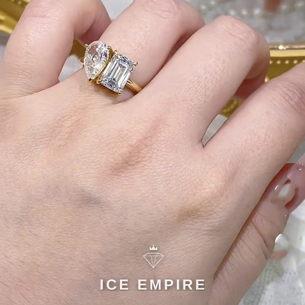 Iced Out 10K Gold Lab Grown Diamond Ring