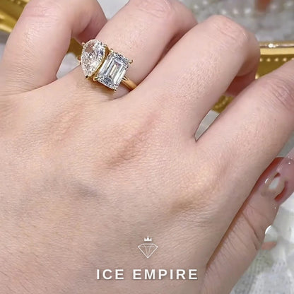Iced Out 10K Gold Lab Grown Diamond Ring