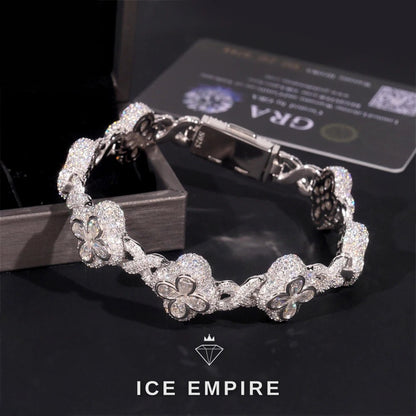 Iced Out Rose Gold Plated Moissanite Bracelet