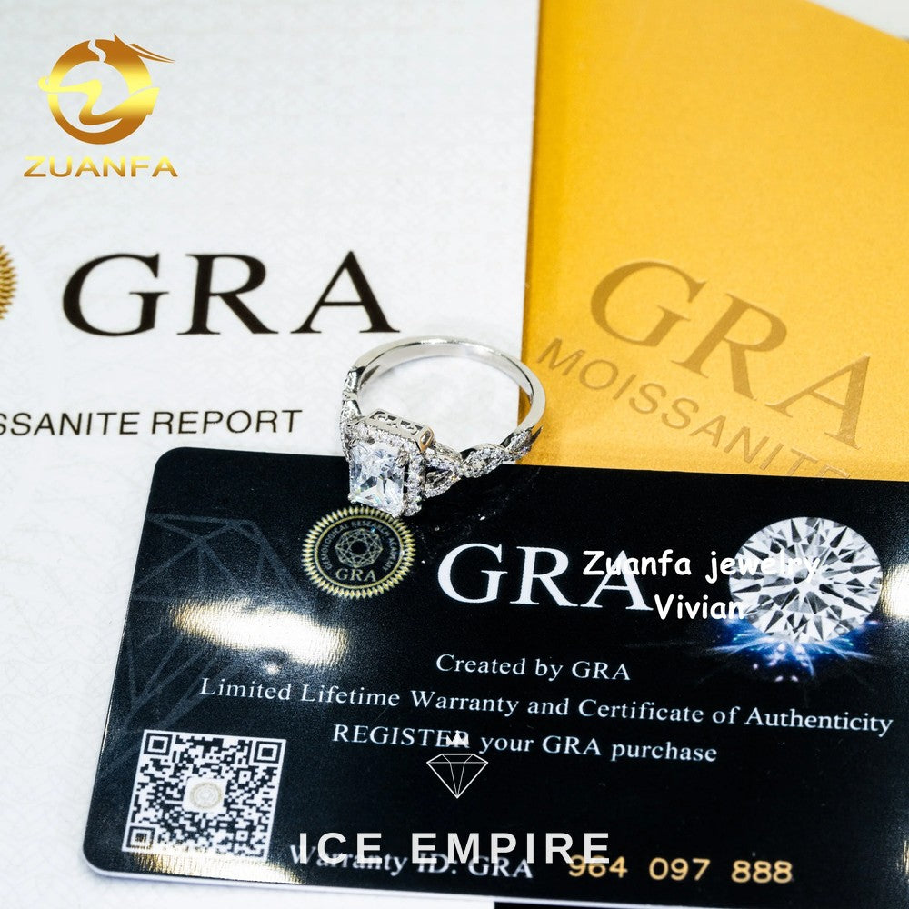 Iced Out 925 Silver Moissanite Ring