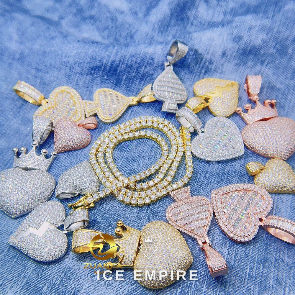 Iced Out Heart Rose Gold Plated Pendant