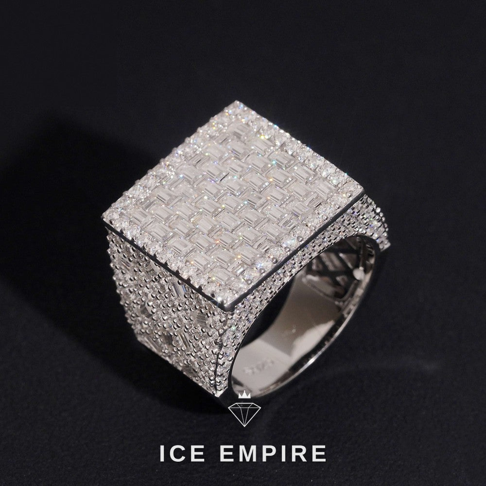 Iced Out Rose Gold Plated Moissanite Ring