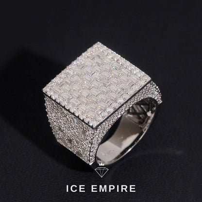Iced Out Rose Gold Plated Moissanite Ring
