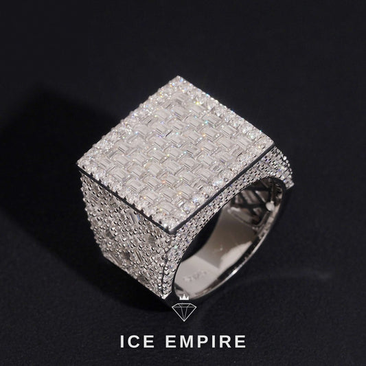Iced Out Rose Gold Plated Moissanite Ring
