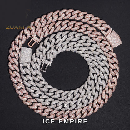 Iced Out Rose Gold Plated Moissanite Cuban Chain