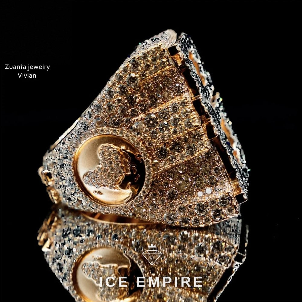 Iced Out 925 Silver Moissanite Ring