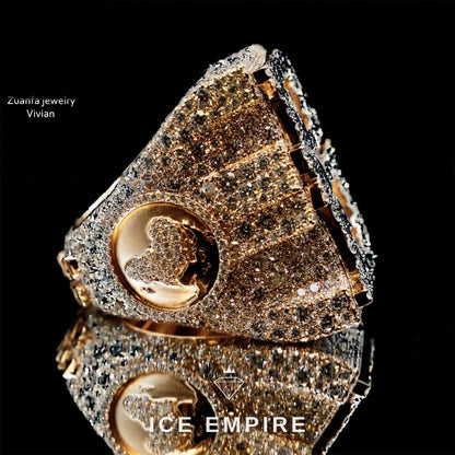 Iced Out 925 Silver Moissanite Ring
