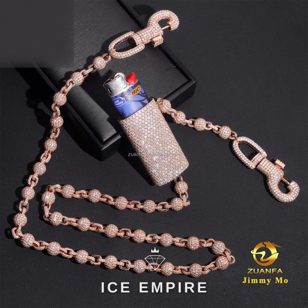 Iced Out Rose Gold Moissanite Pendant