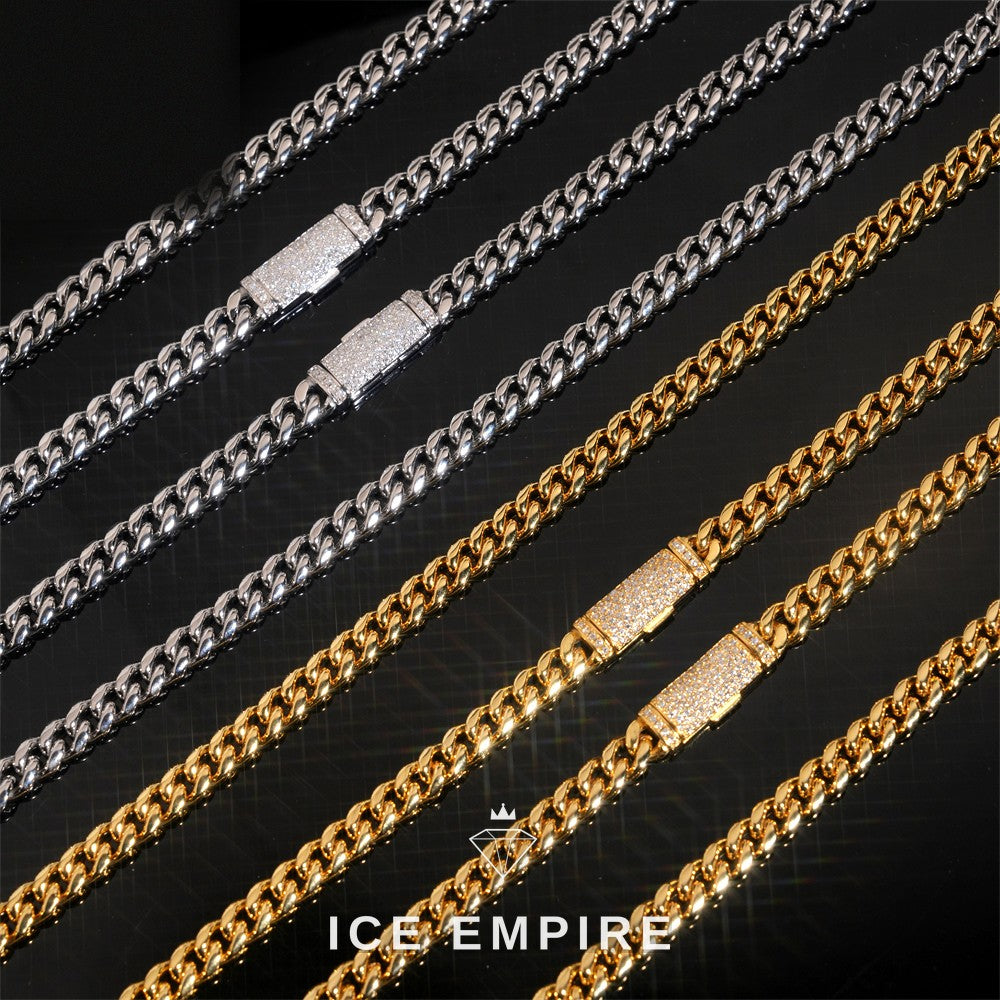 Iced Out Gold Plated Moissanite Cuban Chain