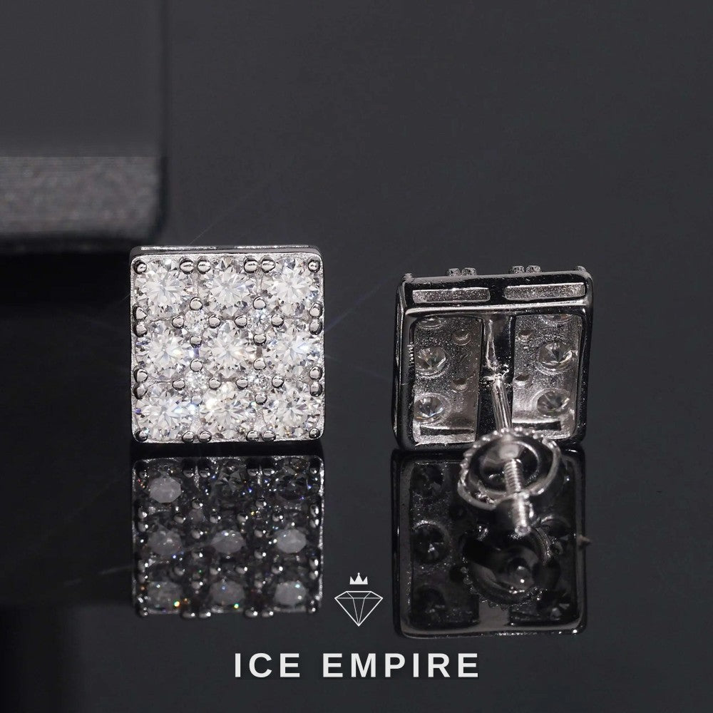Iced Out Rose Gold Plated Moissanite Stud Earrings