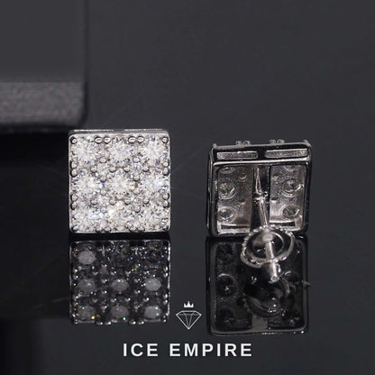 Iced Out Rose Gold Plated Moissanite Stud Earrings