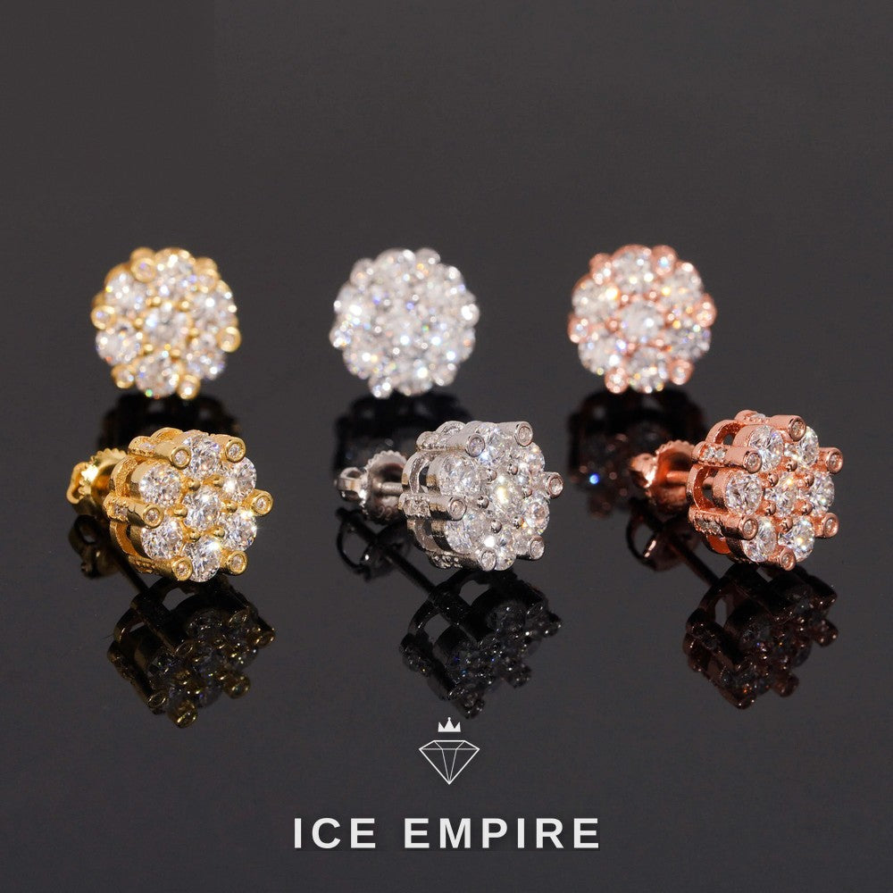 Iced Out 925 Silver Moissanite Earrings