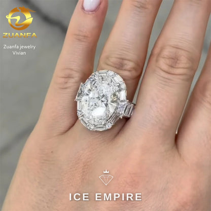 Iced Out 925 Silver Moissanite Wedding Band