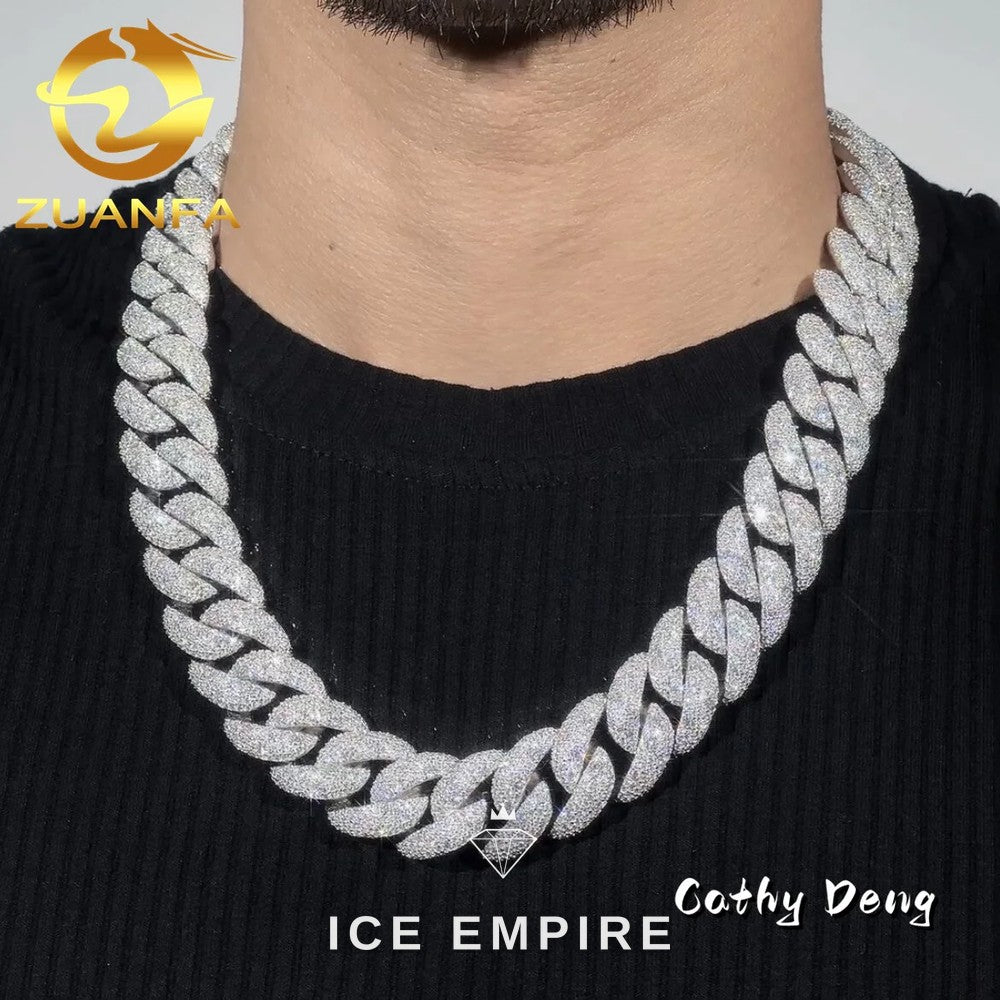 Iced Out Rose Gold Plated Moissanite Cuban Chain