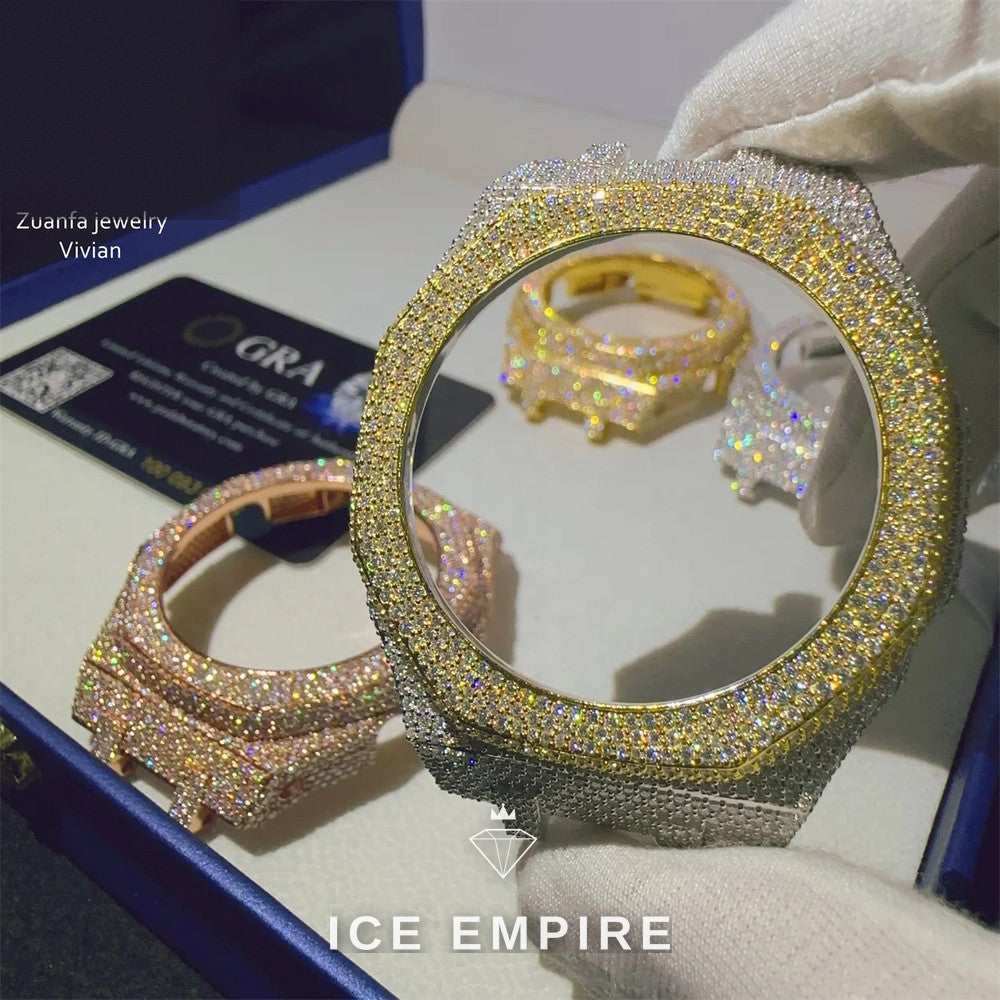 Iced Out 925 Silver Moissanite Watch