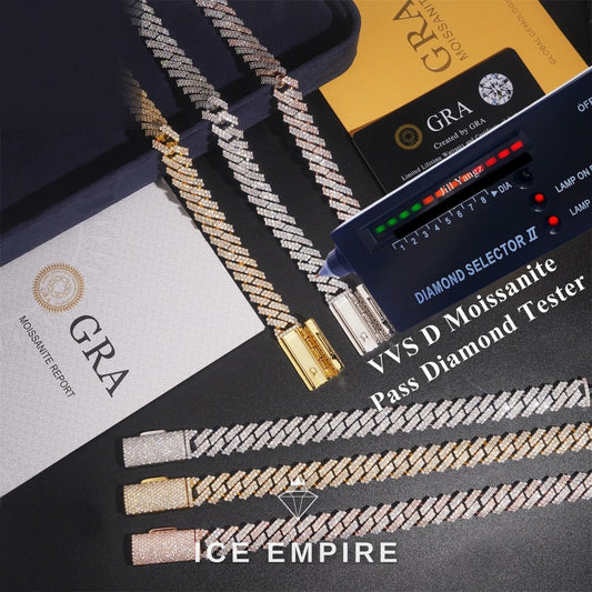 Iced Out Rose Gold Plated Moissanite Cuban Chain