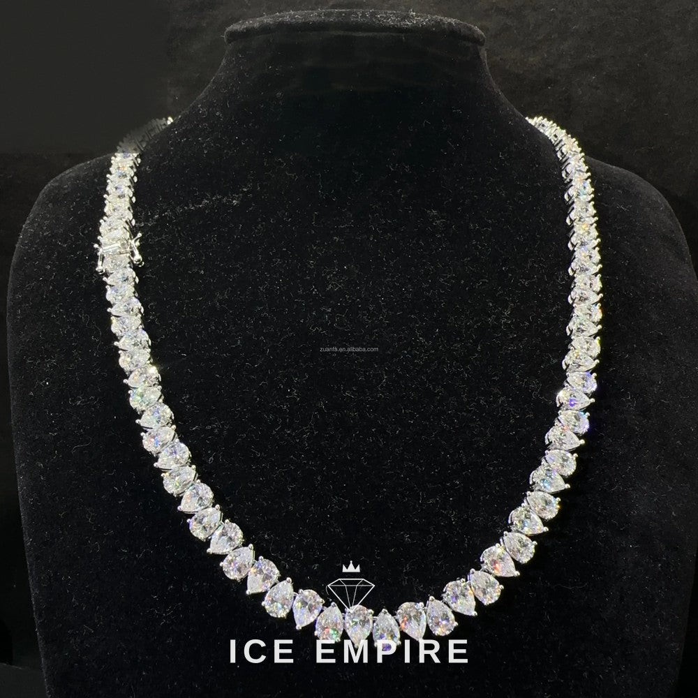 Iced Out Cluster Rose Gold Moissanite Cuban Chain