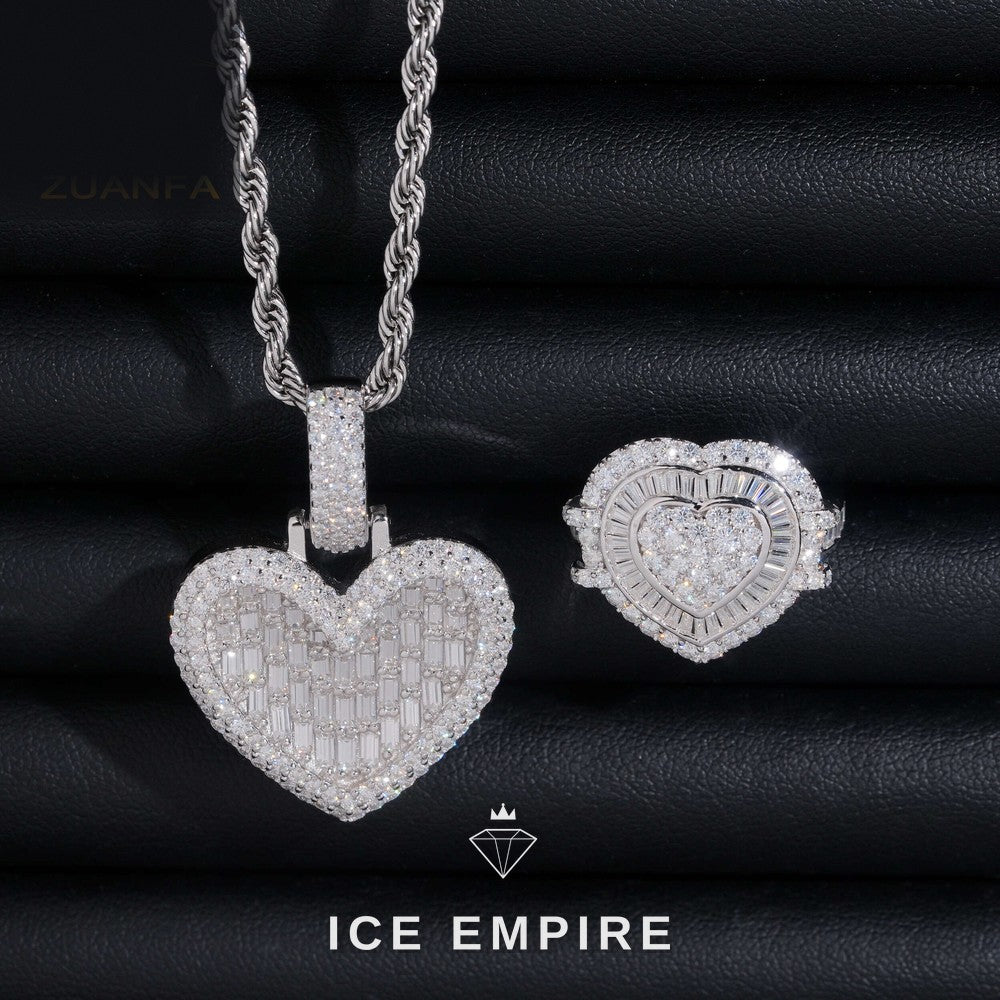 Iced Out Heart Rose Gold Plated Pendant
