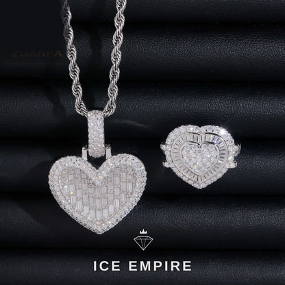 Iced Out Heart Rose Gold Plated Pendant