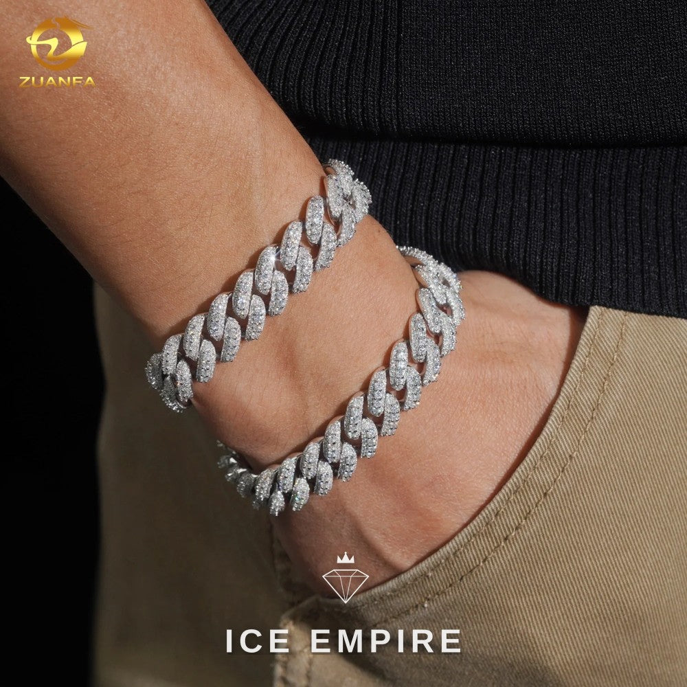 Iced Out Rose Gold Plated Moissanite Cuban Chain