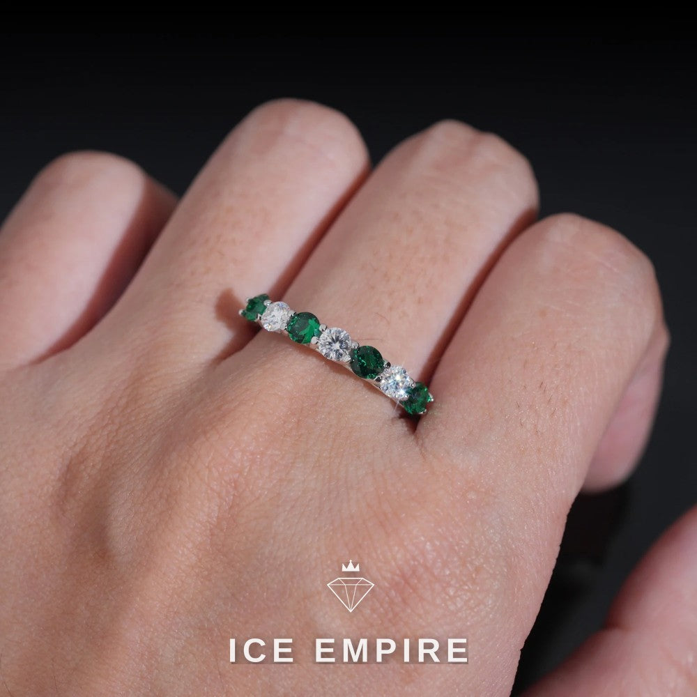 Iced Out 925 Silver Lab Grown Diamond Engagement Ring