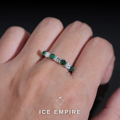 Iced Out 925 Silver Lab Grown Diamond Engagement Ring