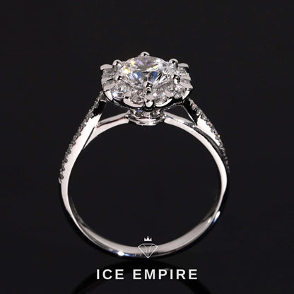 Iced Out 925 Silver Lab Grown Diamond Wedding Band