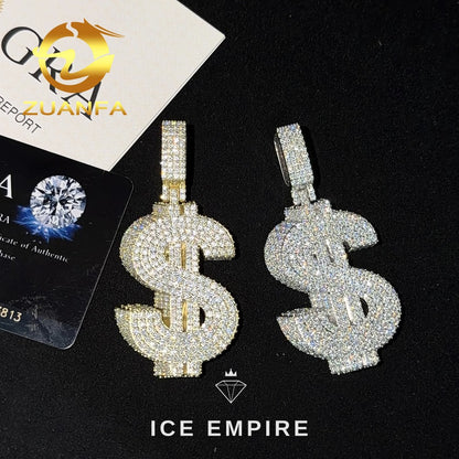 Iced Out Rose Gold Plated Moissanite Pendant