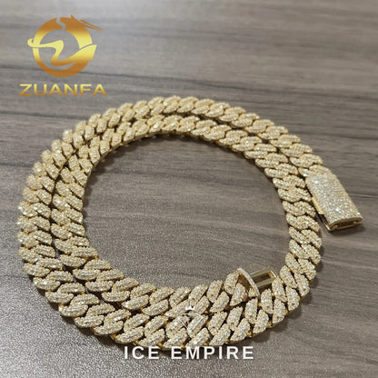Iced Out Rose Gold Plated Moissanite Cuban Chain