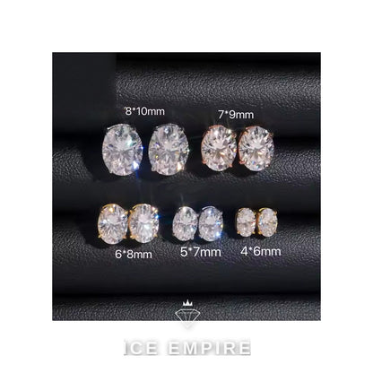 Iced Out Rose Gold Plated Moissanite Stud Earrings