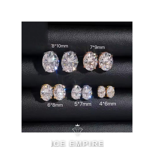 Iced Out Rose Gold Plated Moissanite Stud Earrings