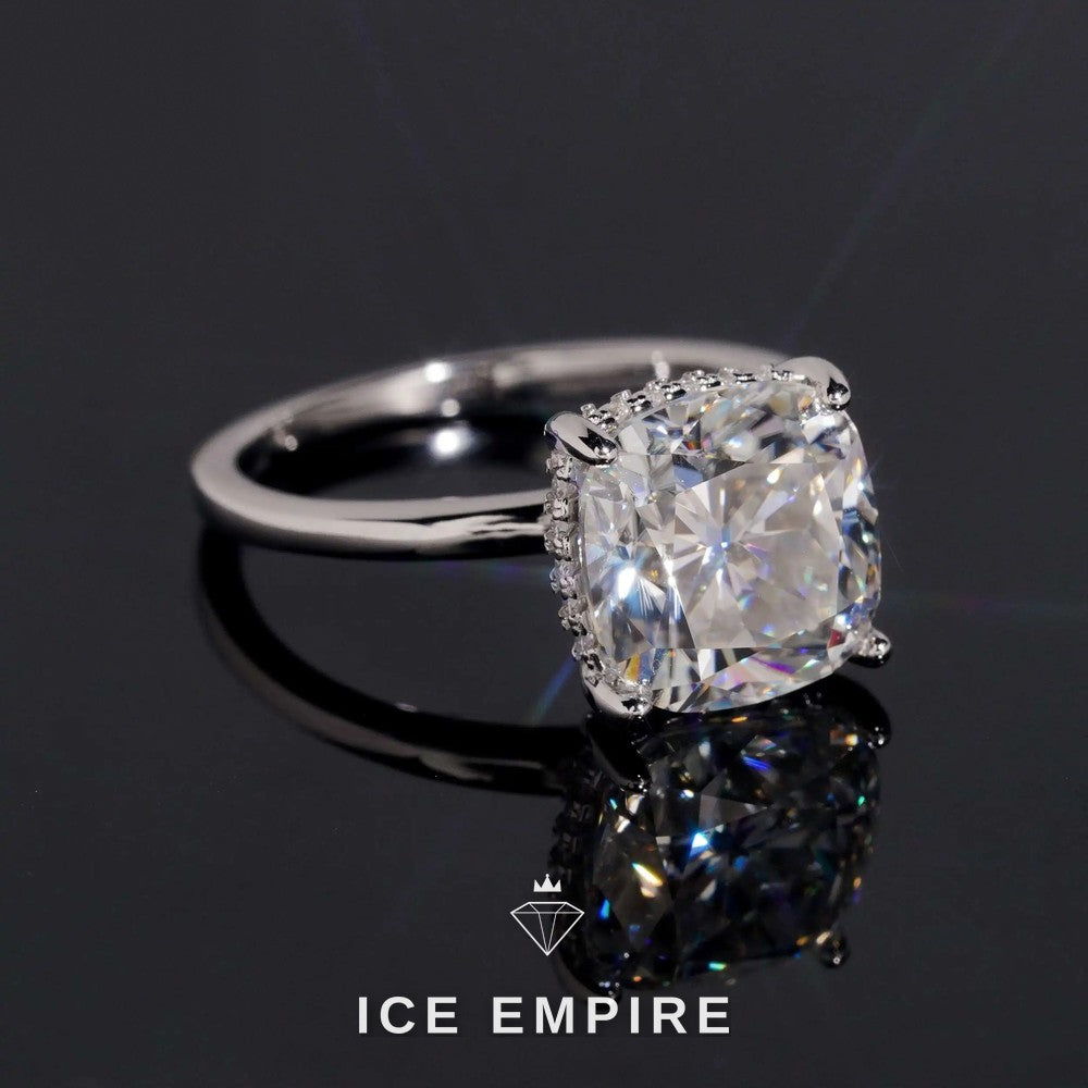 Iced Out Rose Gold Plated Moissanite Wedding Band