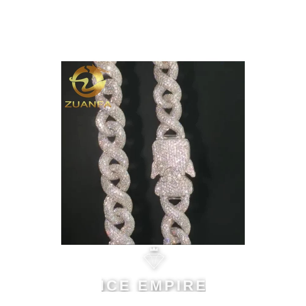 Iced Out Rose Gold Plated Moissanite Cuban Chain