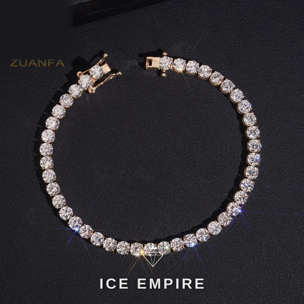 Iced Out 14K Gold Lab Grown Diamond Tennis Bracelet