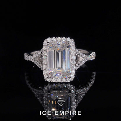 Iced Out Cluster Rose Gold Plated Moissanite Wedding Band